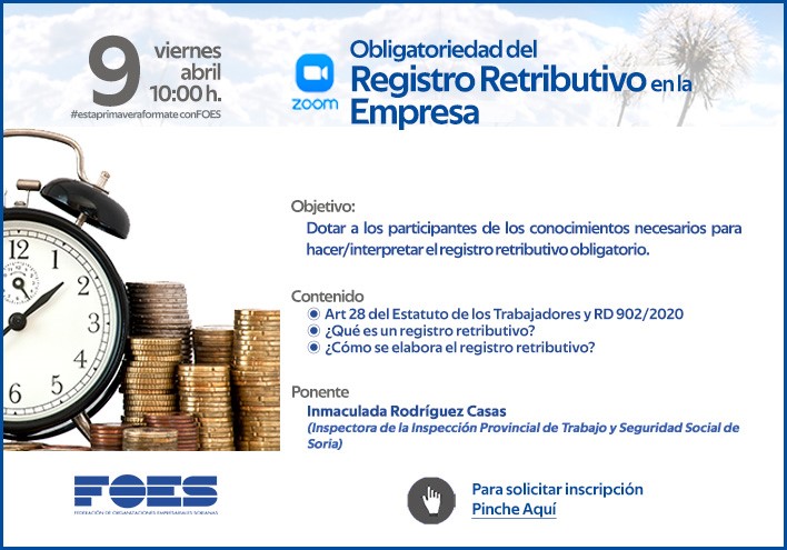 La inspectora de Trabajo Rodríguez Casas forma a empresas y autónomos con trabajadores en el Registro Retributivo en una nueva jornada de FOES