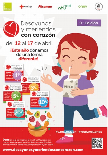 Desayunos y meriendas para niñas y niños atendidos por Cruz Roja 