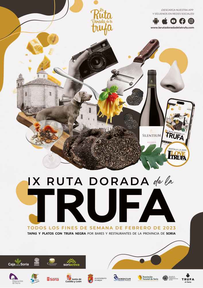CAJA RURAL DE SORIA, SUS FUNDACIONES SORIACTIVA Y CIENTÍFICA, Y BODEGAS CASTILLEJO DE ROBLEDO REGRESAN EN 2023 CON LA APUESTA GASTRONÓMICA DE TAPAS CON TRUFA NEGRA DE SORIA TODOS LOS FINES DE SEMANA DEL 4 AL 26 DE FEBRERO, EN LA NOVENA EDICIÓN DE LA “LA RUTA DORADA DE LA TRUFA”