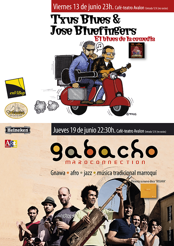  Concierto world-music/jazz el jueves 19h en Café teatro Avalon, 22h 30m: Gabacho Maroconnection. 
