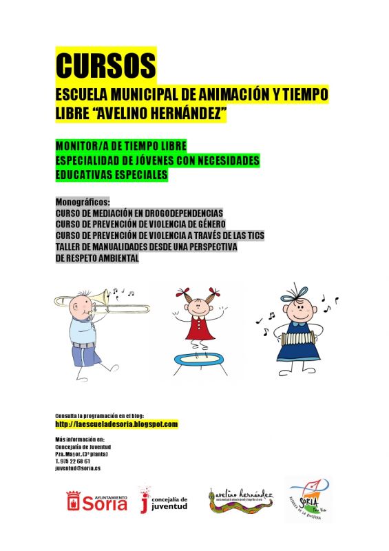 El Ayuntamiento abre el plazo de inscripción de los cursos de la Escuela de Animación y Tiempo Libre