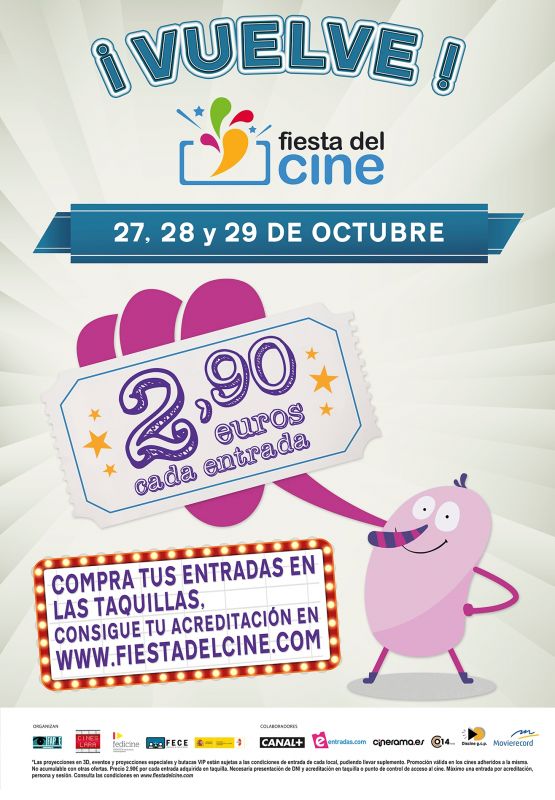 Vuelve la Fiesta del Cine los días 27, 28 y 29 de Octubre