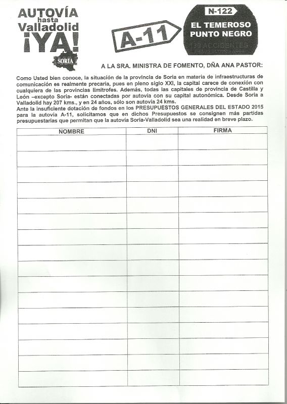 Firmas Autovía del Duero