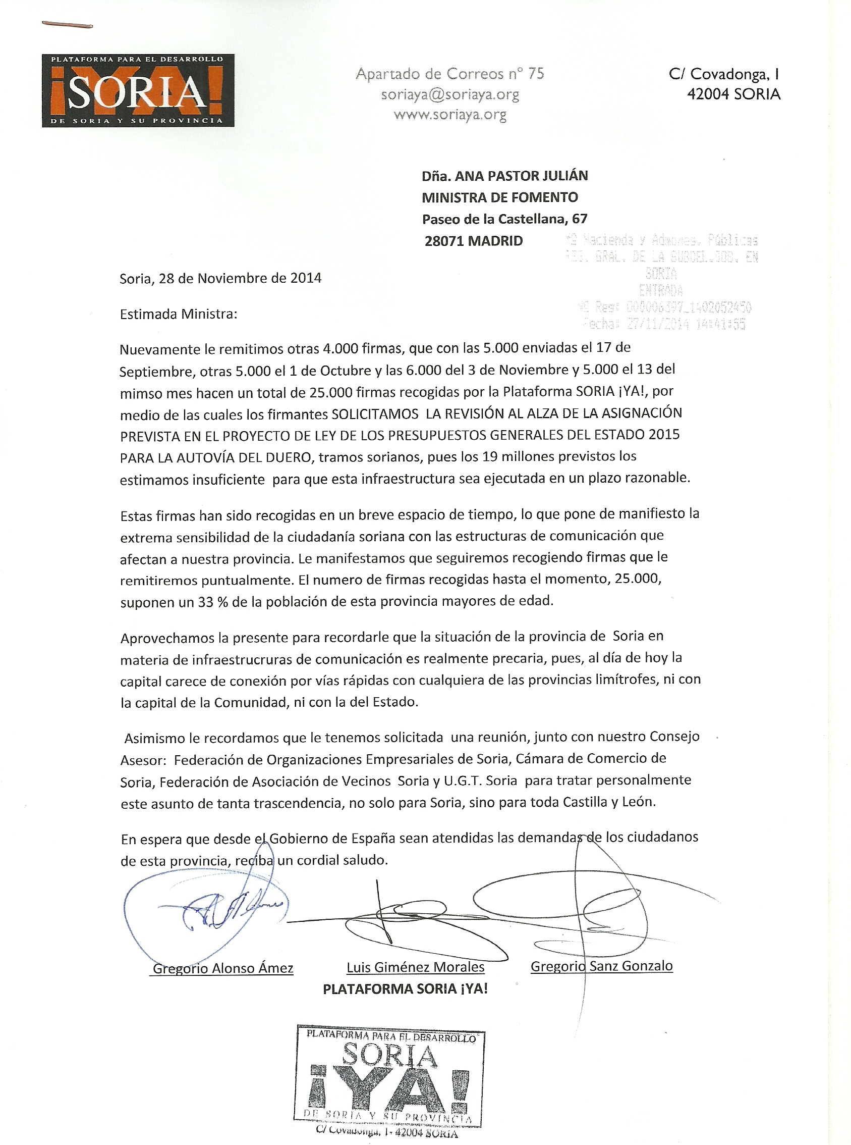 Soria Ya 25.000 firmas