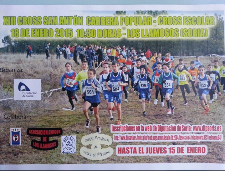 Los Llamosos acoge el domingo 18 de Enero el XIII Cross Popular San Antón y la IV Jornada de Campo a través de los juegos escolares organizados por la Diputación Provincial de Soria