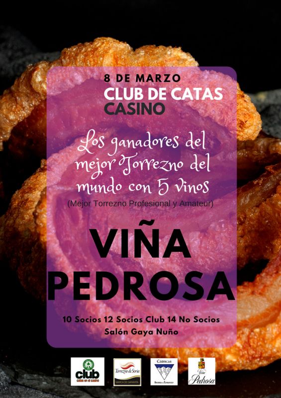 Cata de vinos en el Casino con con los mejores torreznos del mundo de 2018