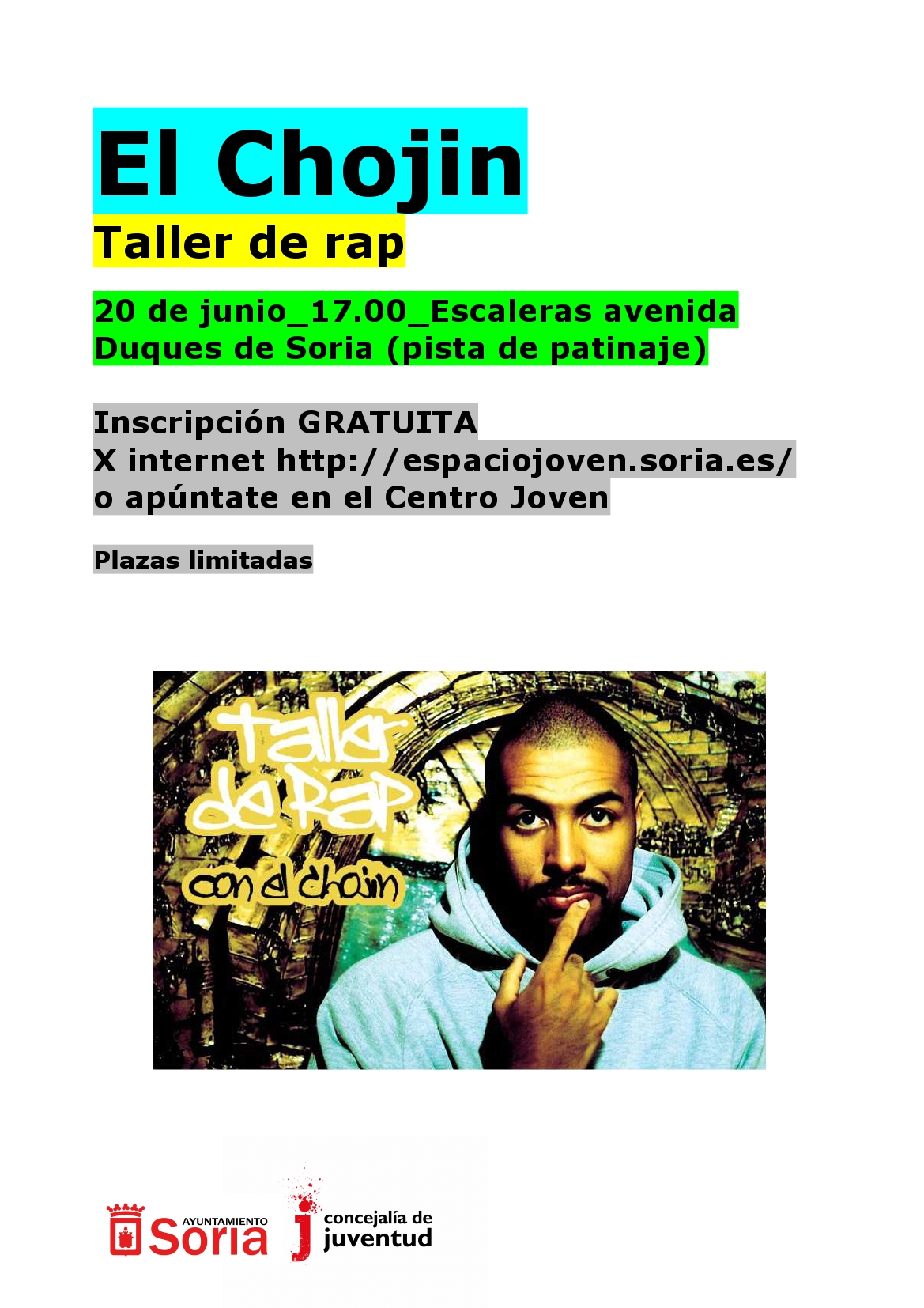 El Chojin imparte un taller de rap como colofón al proyecto de arte mural impulsado por el Centro Joven