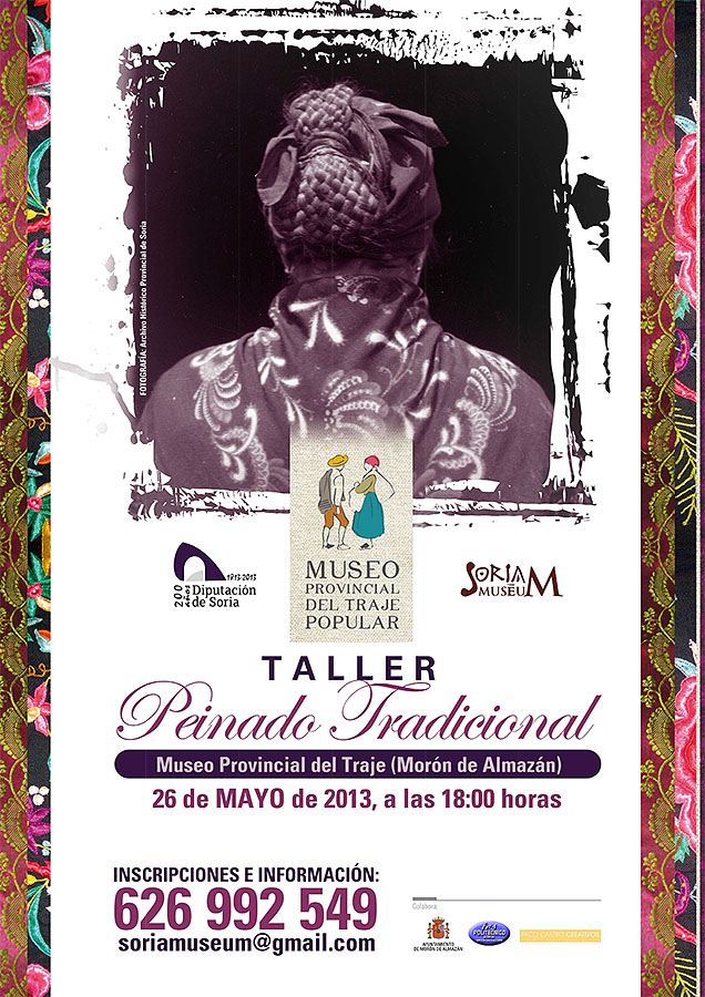 El domingo 26 de mayo en el Museo del Traje de Moron de Almazan se celebrara Taller de Peinado Tradicional 